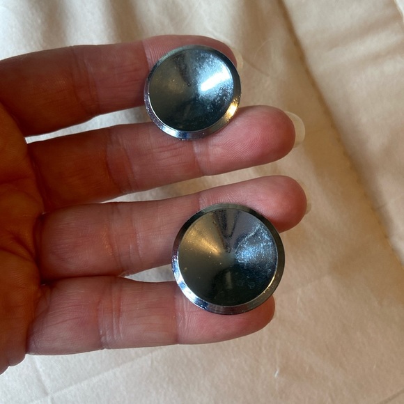 8 Shiny Silver Finish Round Thin Metal Drawer Door Knobs / Pulls 1” Diameter - Picture 10 of 15